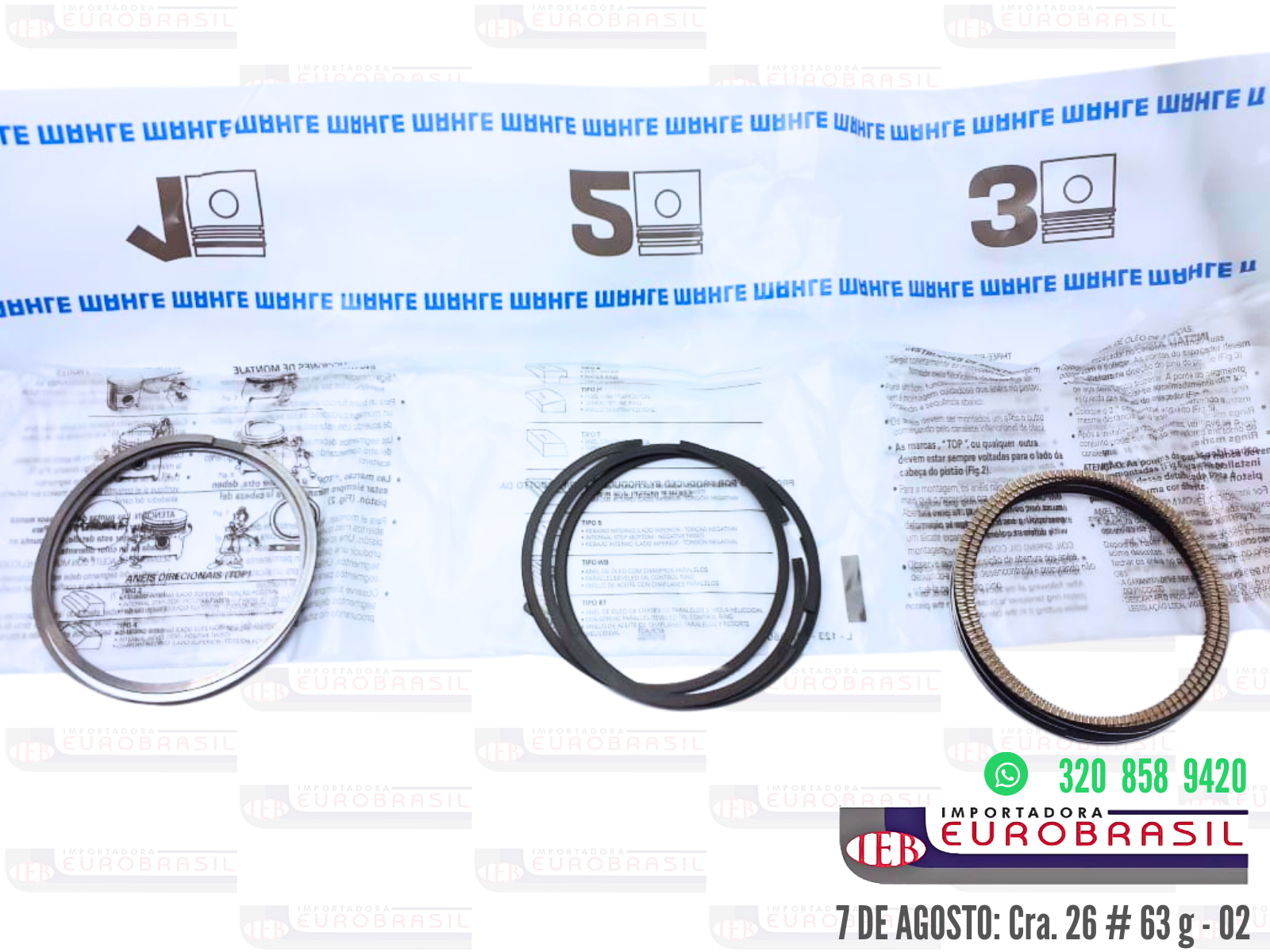 Juegos de Anillos en 0.40 mm para FIAT EVO-WAY 1.4
